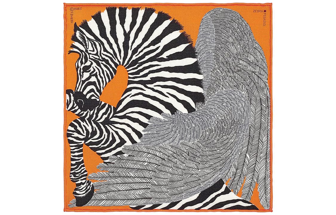 HERMES/爱马仕 Hermes Pegasus Scarf Orange