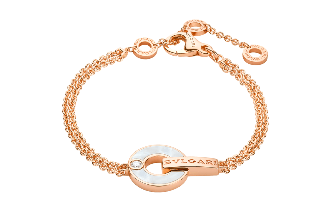 BVLGARI/宝格丽 BVLGARI Openwork Letter Diamond Bracelet Rose Gold