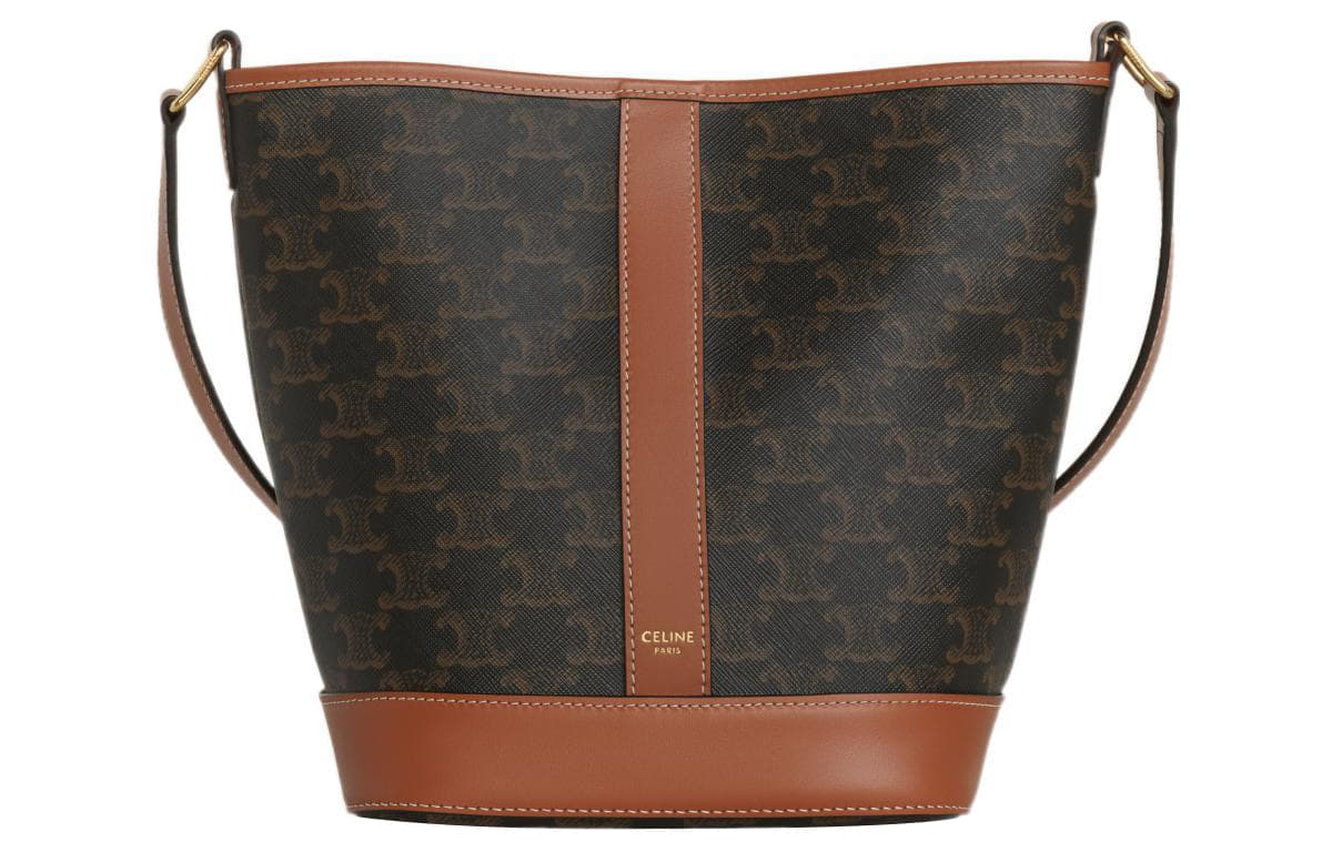 Celine Triomphe Bucket Bag Brown