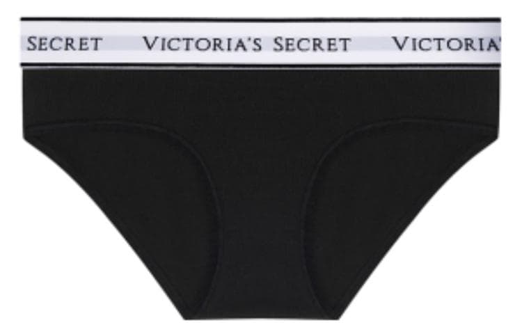 Victoria's Secret/维多利亚的秘密 Victoria's Secret Logo Print Low-Rise Briefs Black