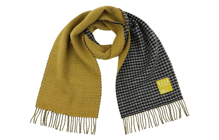 ELLE Wool Houndstooth Reversible Scarf