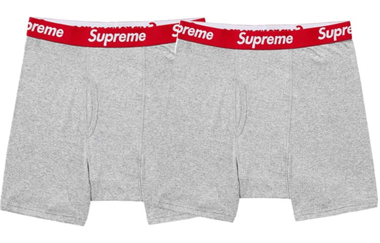 Supreme x Hanes Boxer Briefs 2 Pack Grey