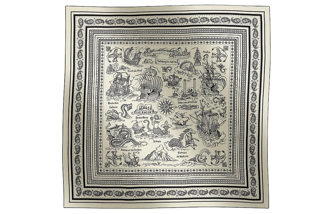 HERMES/爱马仕 Hermes Bandana Scarf White
