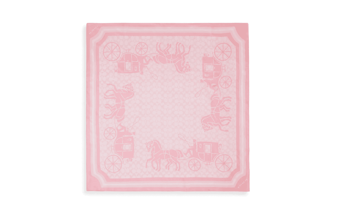 COACH/蔻驰 COACH Silk Scarf Pink
