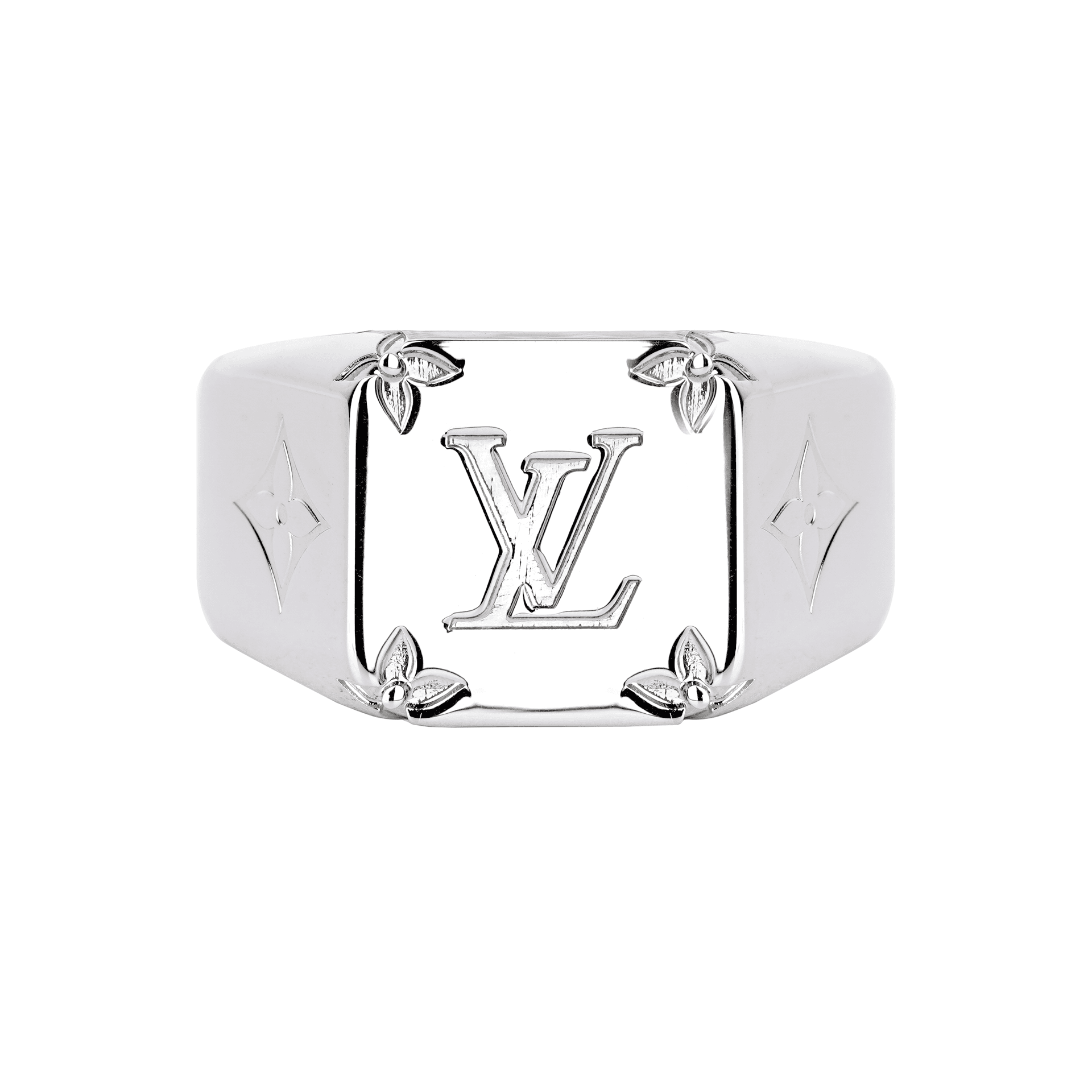 LOUIS VUITTON/路易威登 Louis Vuitton Logo Ring Silver
