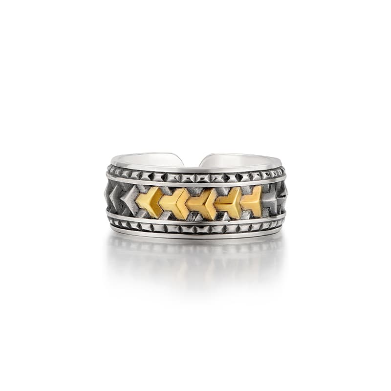 IDEAGEMER Vintage Gold-Plated Adjustable Ring