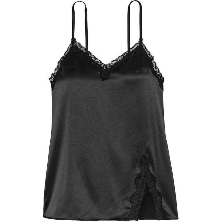 Victoria's Secret/维多利亚的秘密 Victoria's Secret Tease Satin Lace-Trim Mini SlipBk V