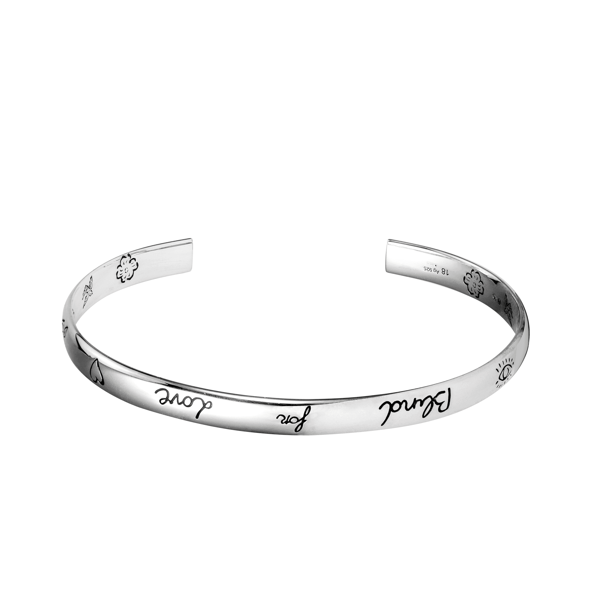 GUCCI/古驰 Gucci Blind For Love Silver Bracelet