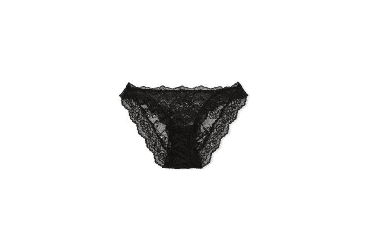 Victoria's Secret/维多利亚的秘密 Victoria's Secret Floral Lace Low-Rise Briefs Black