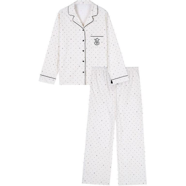 Victoria's Secret/维多利亚的秘密 Victoria's Secret The Mix Pajama Set Coconut White