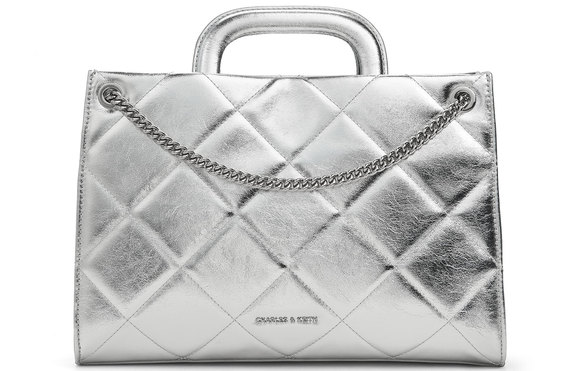 CHARLES&KEITH CK Quilted Chain Crossbody Bag Medium