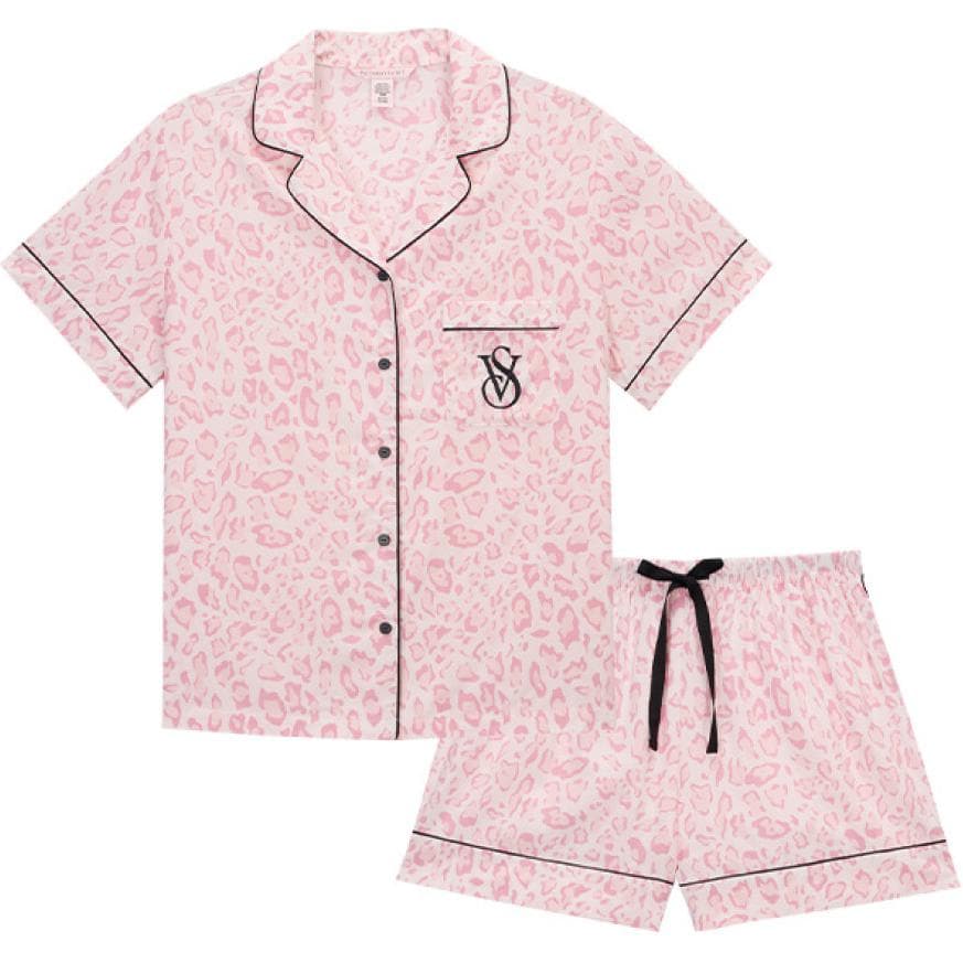 Victoria's Secret/维多利亚的秘密 Victoria's Secret The Mix Pajama Set Pink Leopard