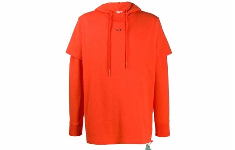 OFF-WHITE FW20 Paint Arrow Hoodie Orange Red