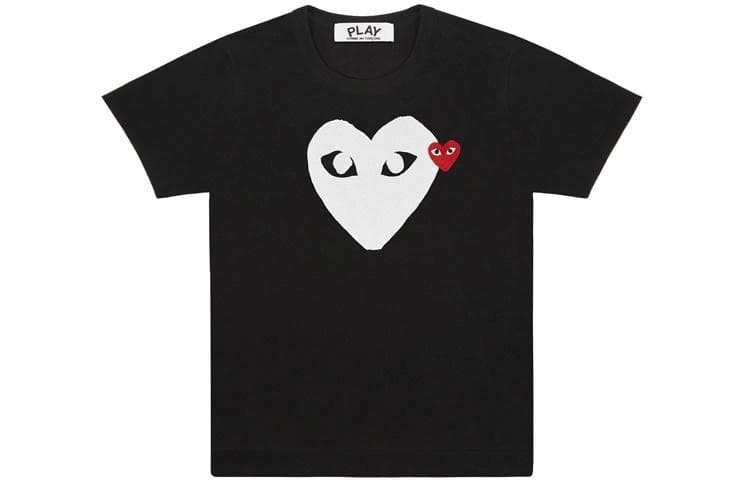 CDG Play Heart Print T-Shirt Black