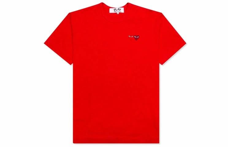 CDG Play Double Heart T-Shirt Red