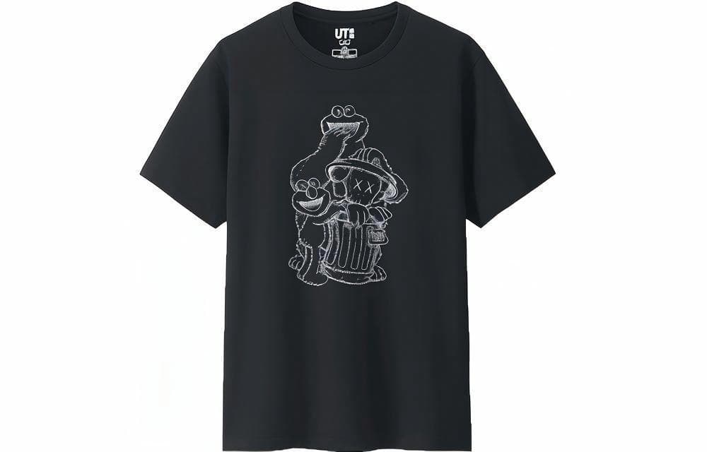UNIQLO/优衣库 UNIQLO x Sesame Street x KAWS Black T-Shirt