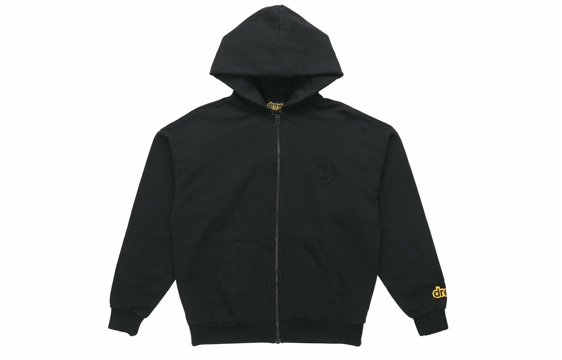 Drew House Mini Smiley Logo Zip Hoodie Black