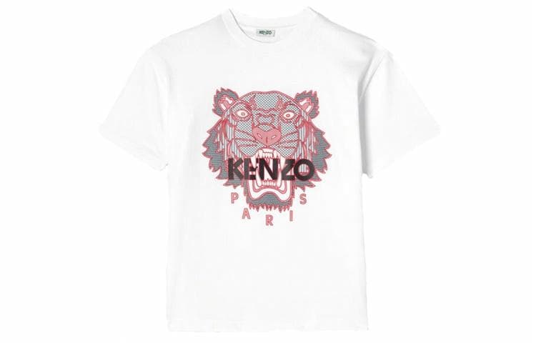 KENZO Tiger Head Print Cotton T-Shirt White