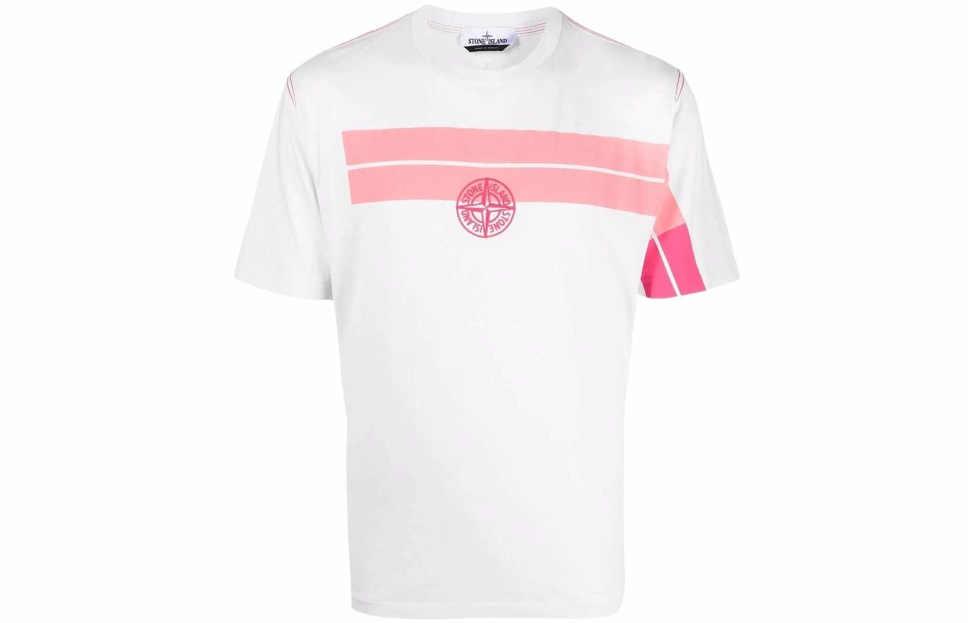 Stone Island SS22 Striped Logo T-Shirt White