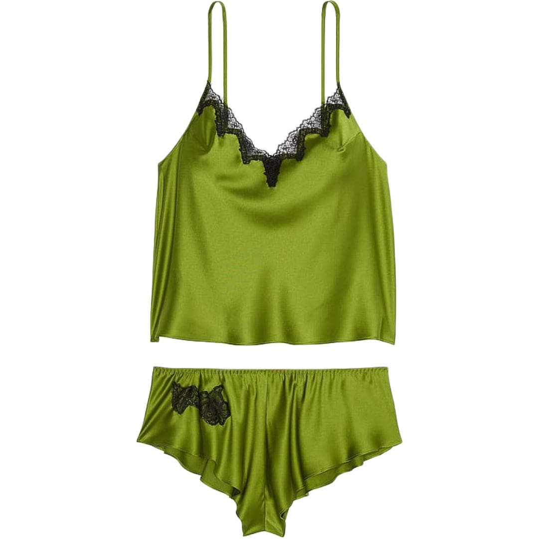 Victoria's Secret/维多利亚的秘密 Victoria's Secret Floral Lace V-Neck Set Ice Green