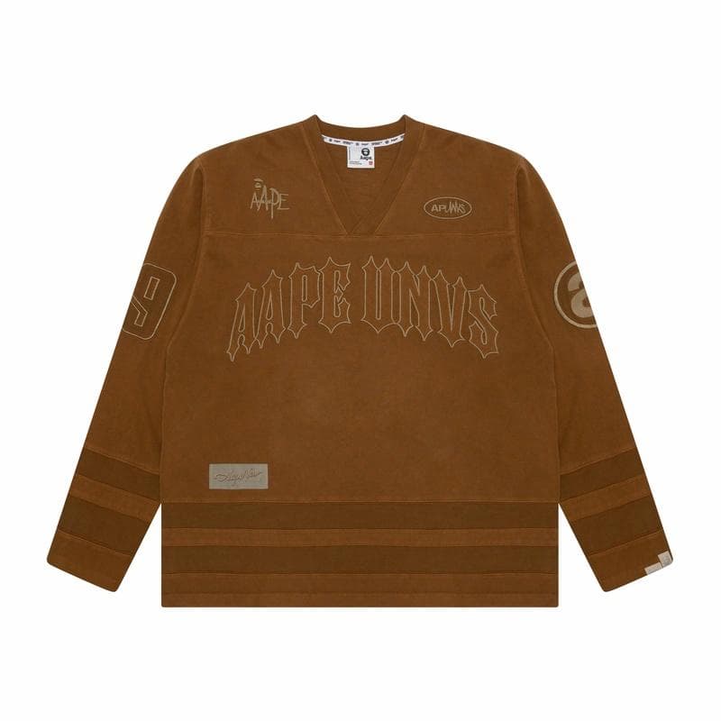Aape V-Neck Pullover Long Sleeve Tee