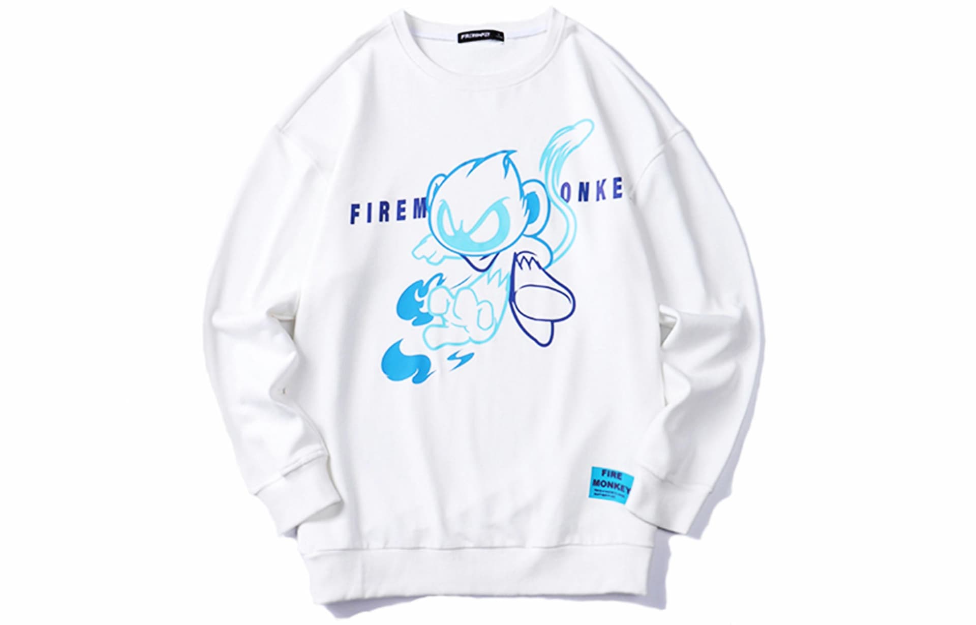 火猴/FireMonkey FireMonkey Cartoon Print Sweatshirt White