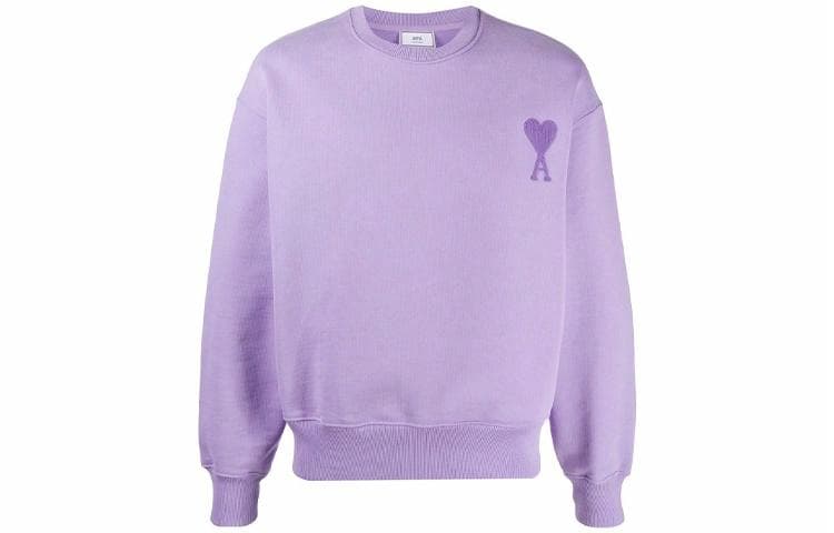 AMIPARIS Logo Embroidered Crewneck Purple
