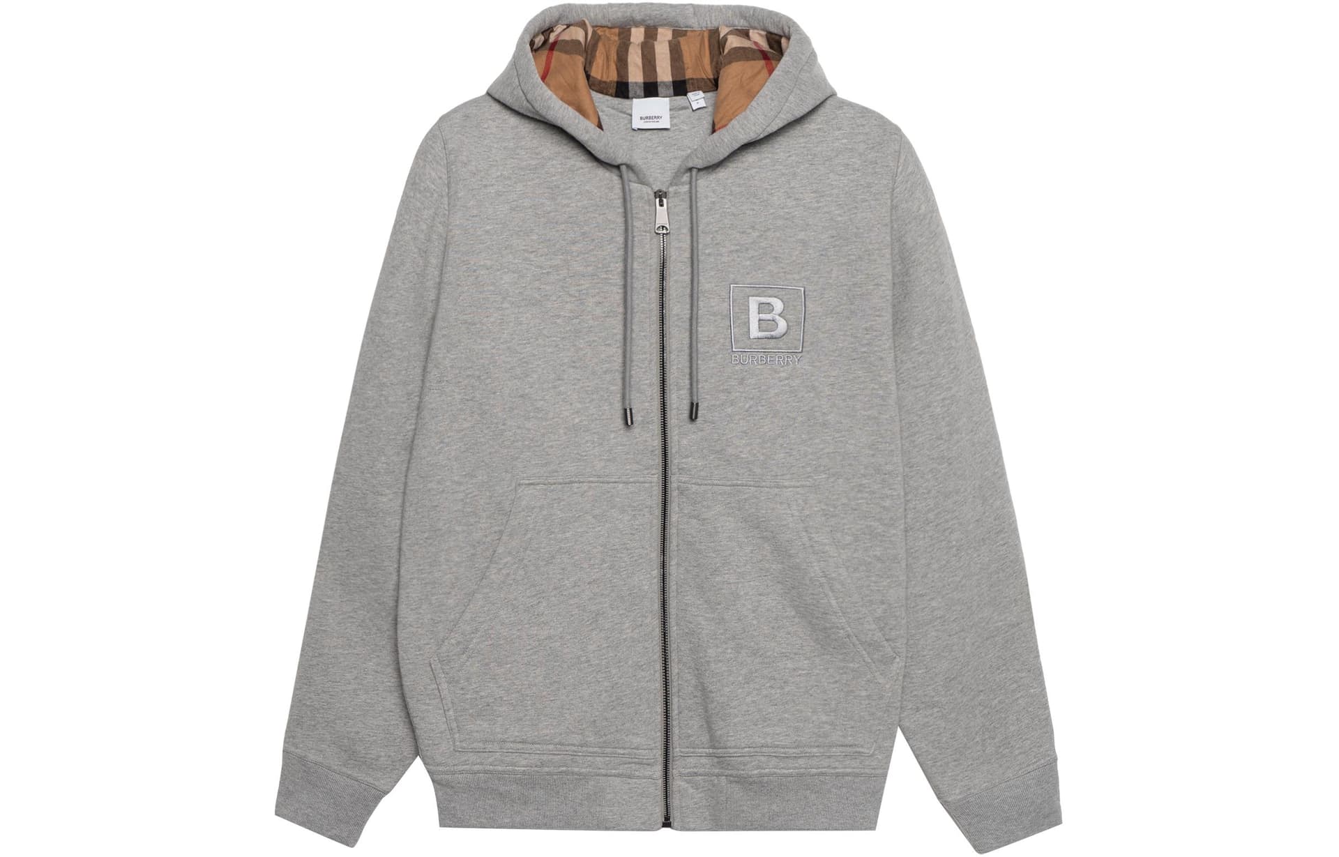 Burberry Logo Hoodie Light Grey
