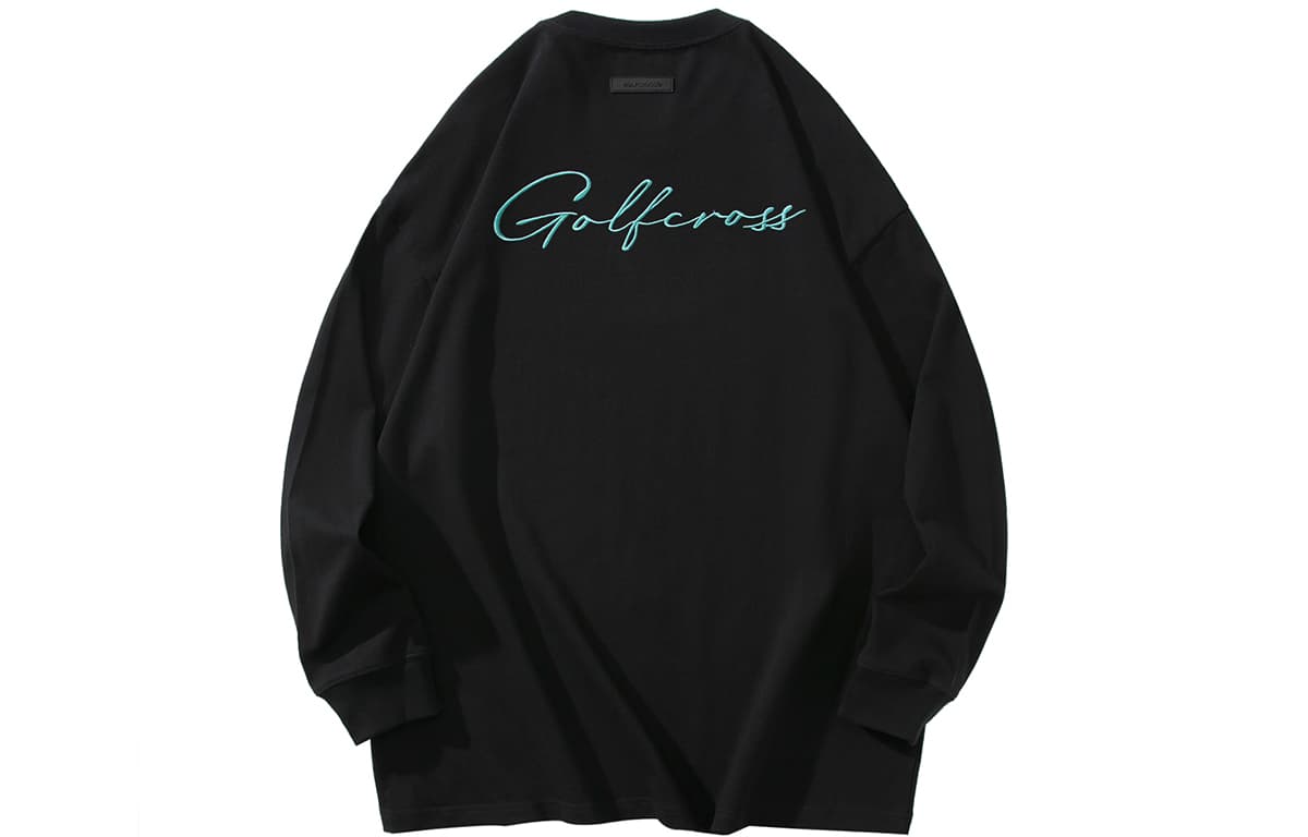 GOLFCROSS Basic Logo Embroidered Long Sleeve Tee