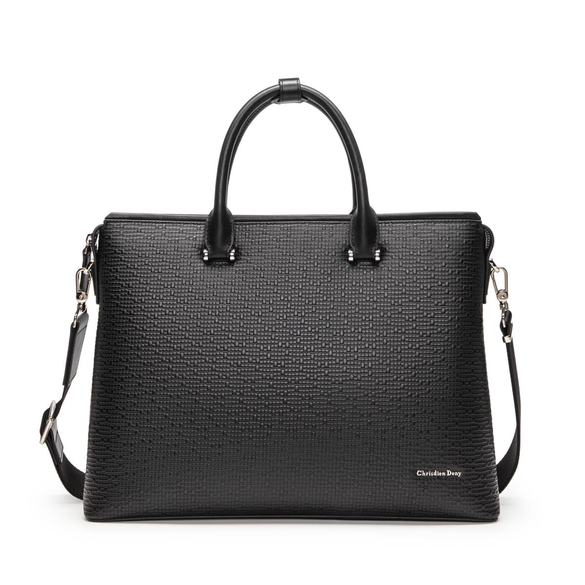 Chrisdien Deny/克雷斯丹尼 Chrisdien Deny Business Leather Briefcase Black