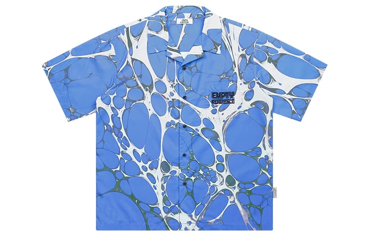 EMPTY REFERENCE Retro Cell Short Sleeve Shirt Blue