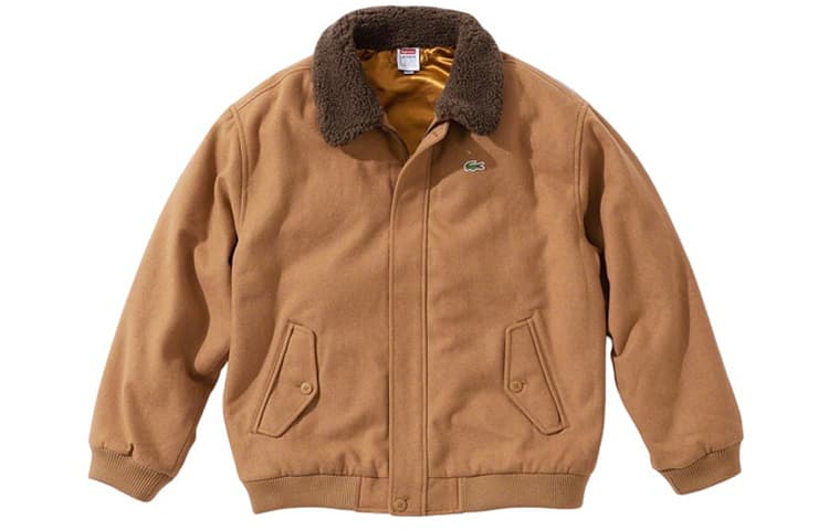 Supreme x LACOSTE FW19 Bomber Jacket Light Brown