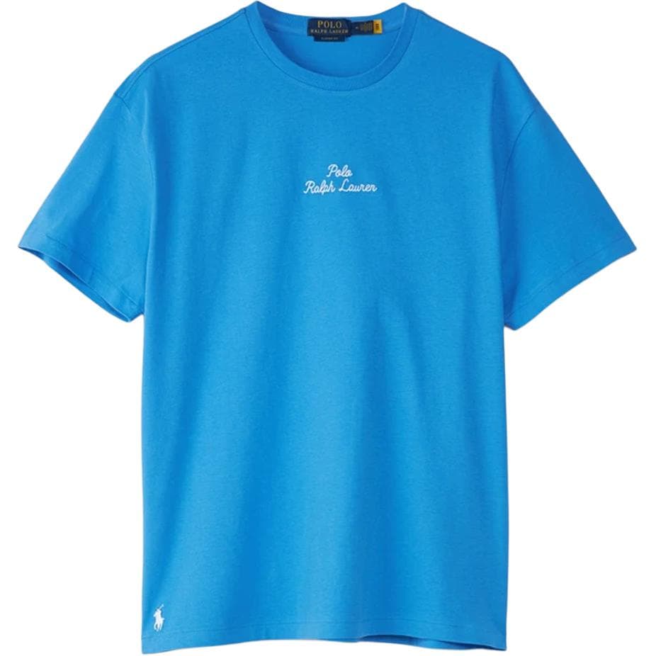 Polo Ralph Lauren Ralph Lauren Ribbed Crewneck Embroidered Loose Fit T-Shirt Blue