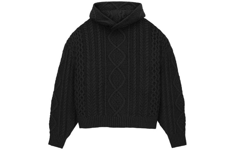 Fear of God Essentials Cable Knit Hoodie Jet Black