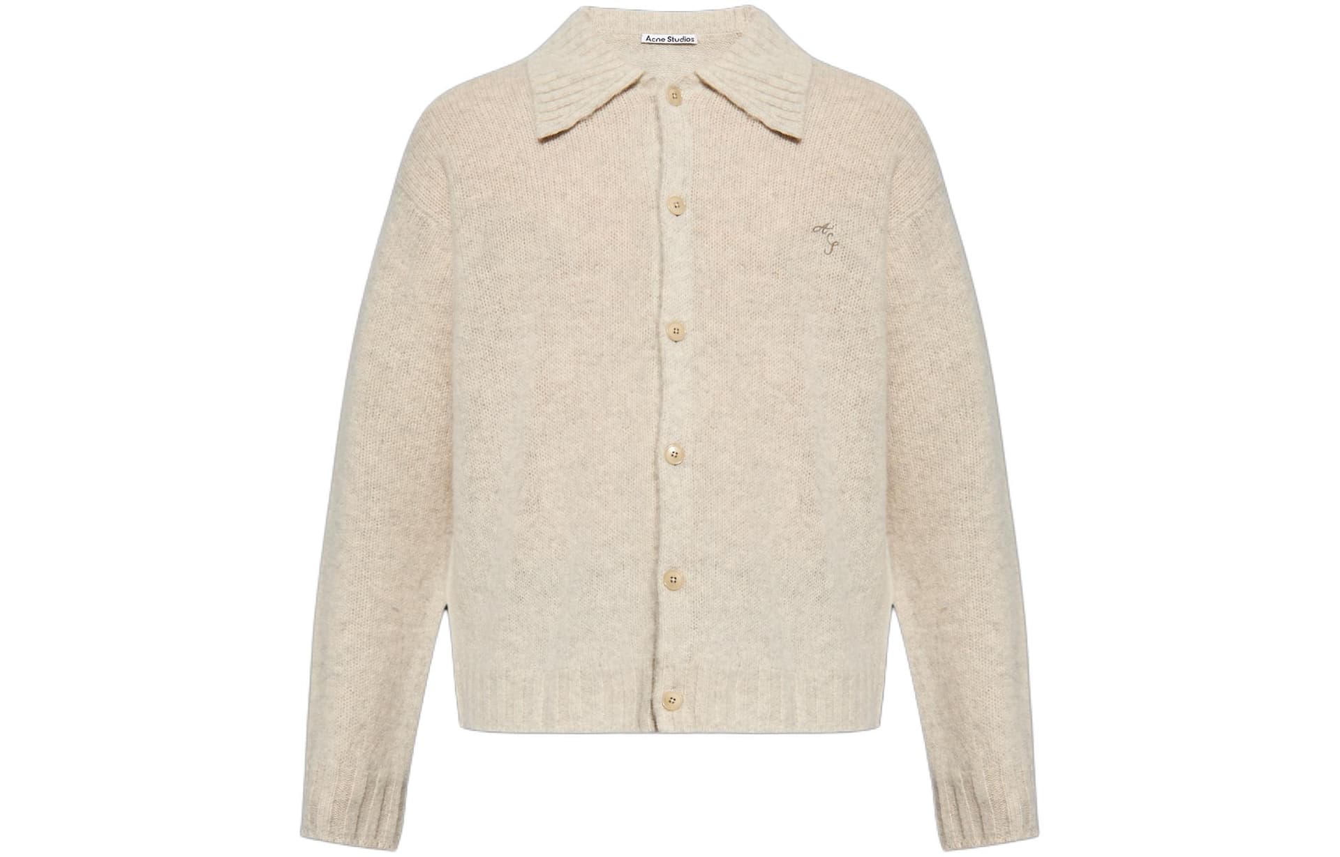 Acne Studios SS24 Long Sleeve Polo Sweater Beige