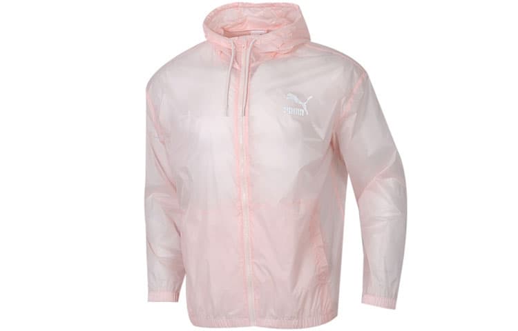 PUMA/彪马 Puma Hooded Woven Zip Jacket White Pink