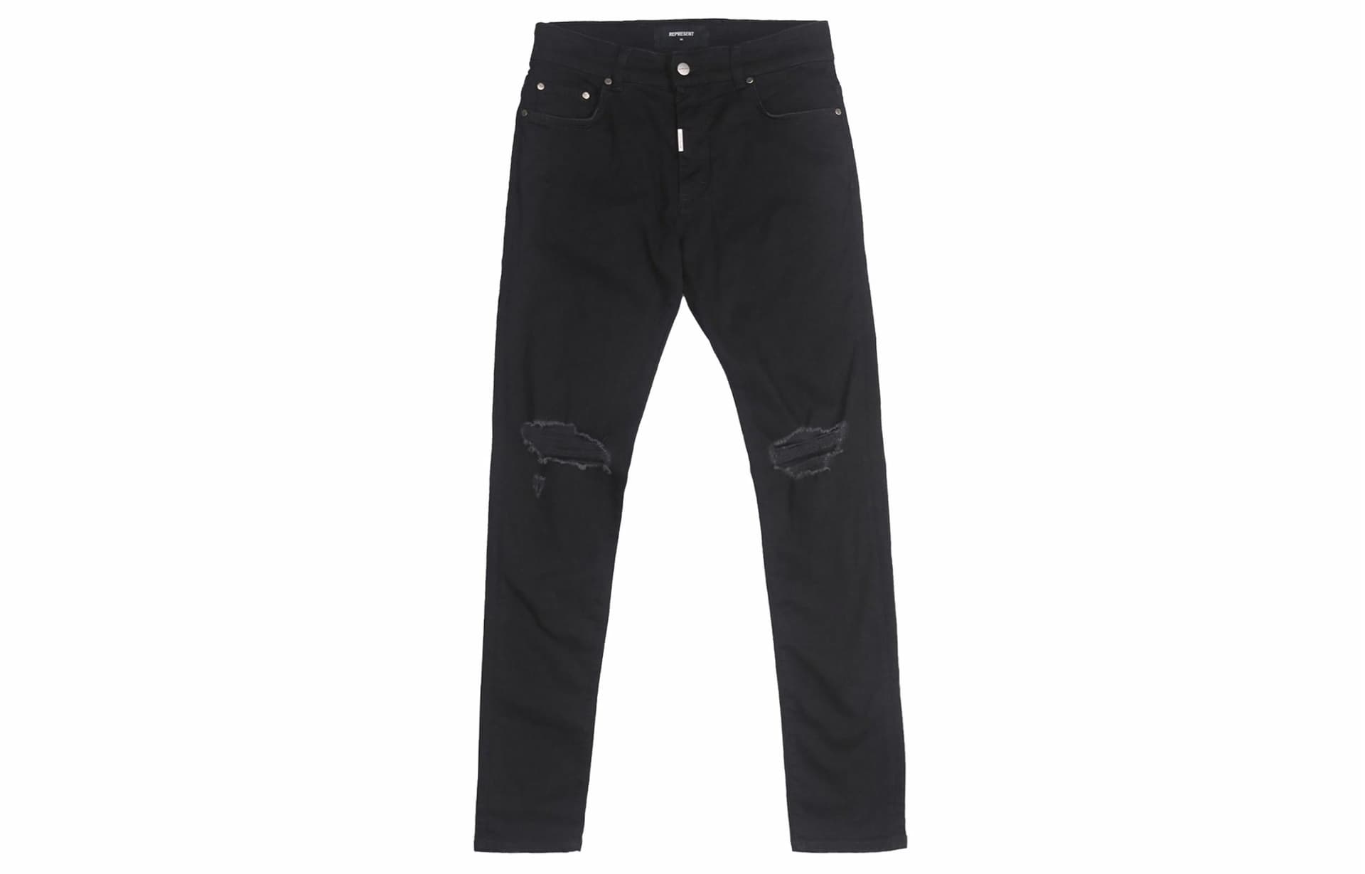 REPRESENT Slim Fit Ripped Jeans Black