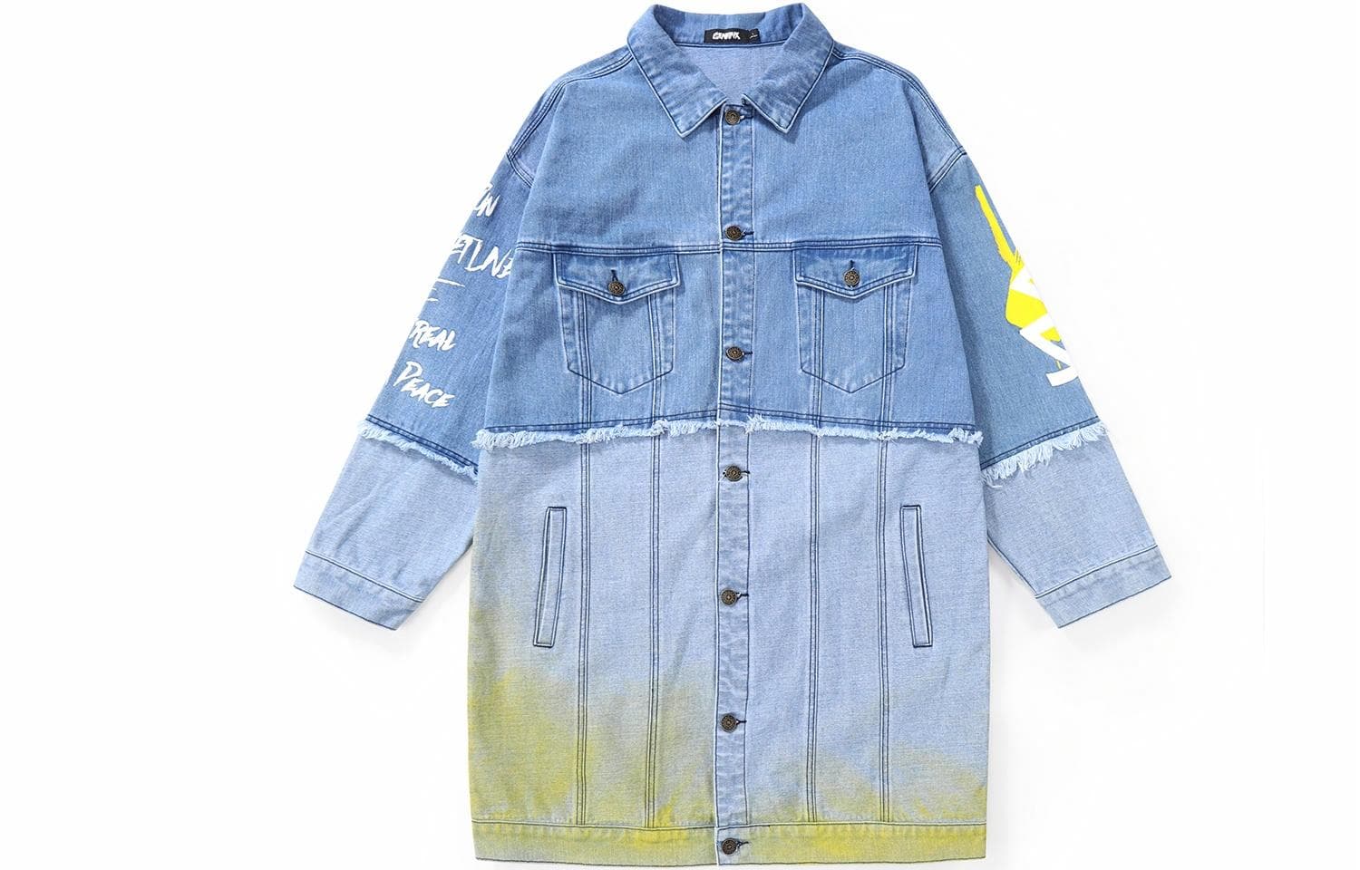 GENANX Lightning Denim Trench Coat