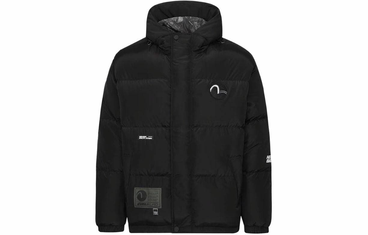 EVISU Hooded Down Jacket Black