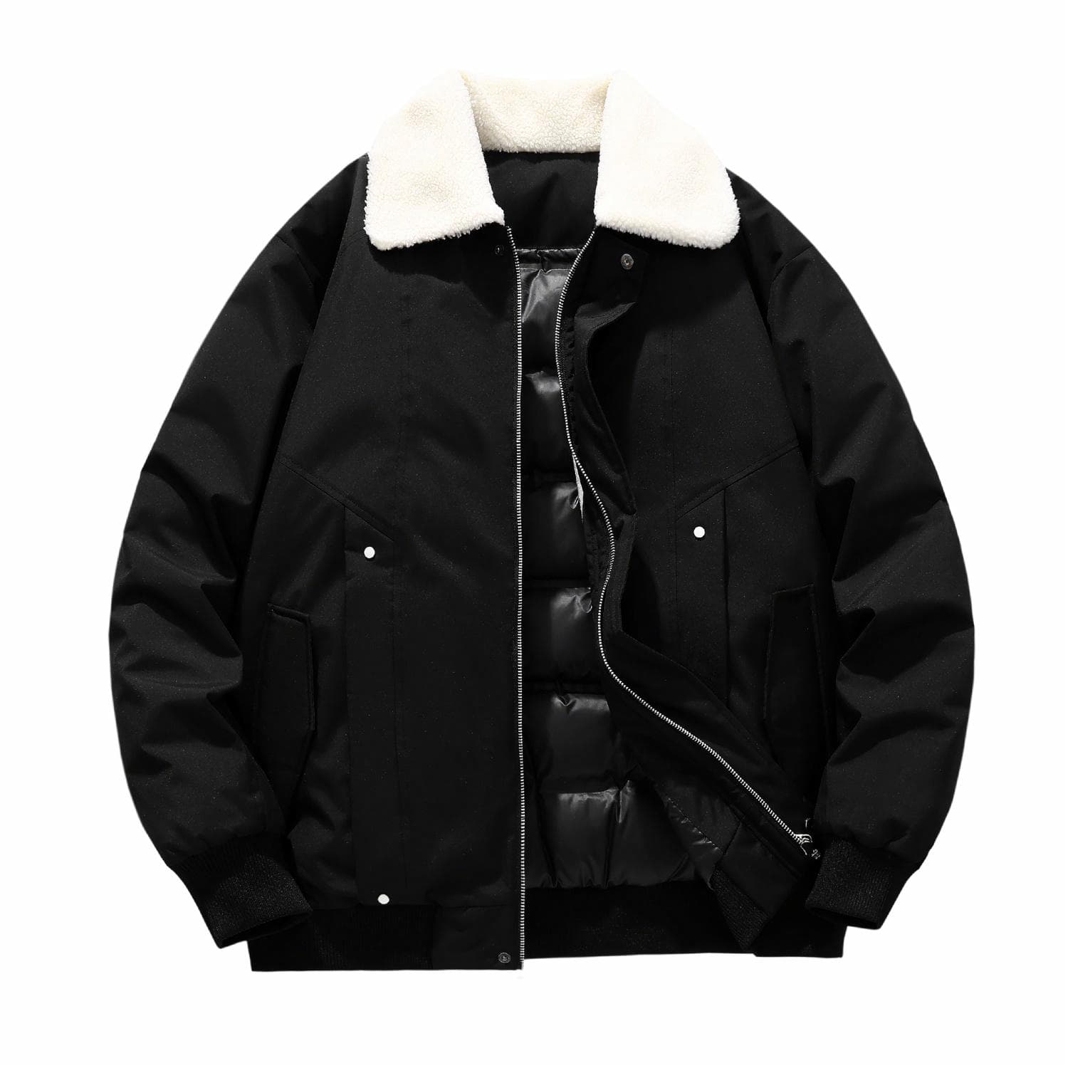 The Simpsons/辛普森一家 The Simpsons Logo Embroidered Sherpa Collar Down Jacket