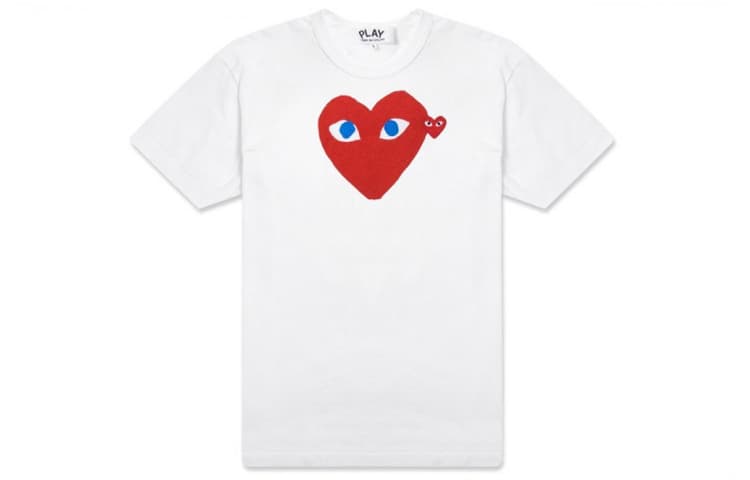 CDG Play Double Heart T-Shirt White