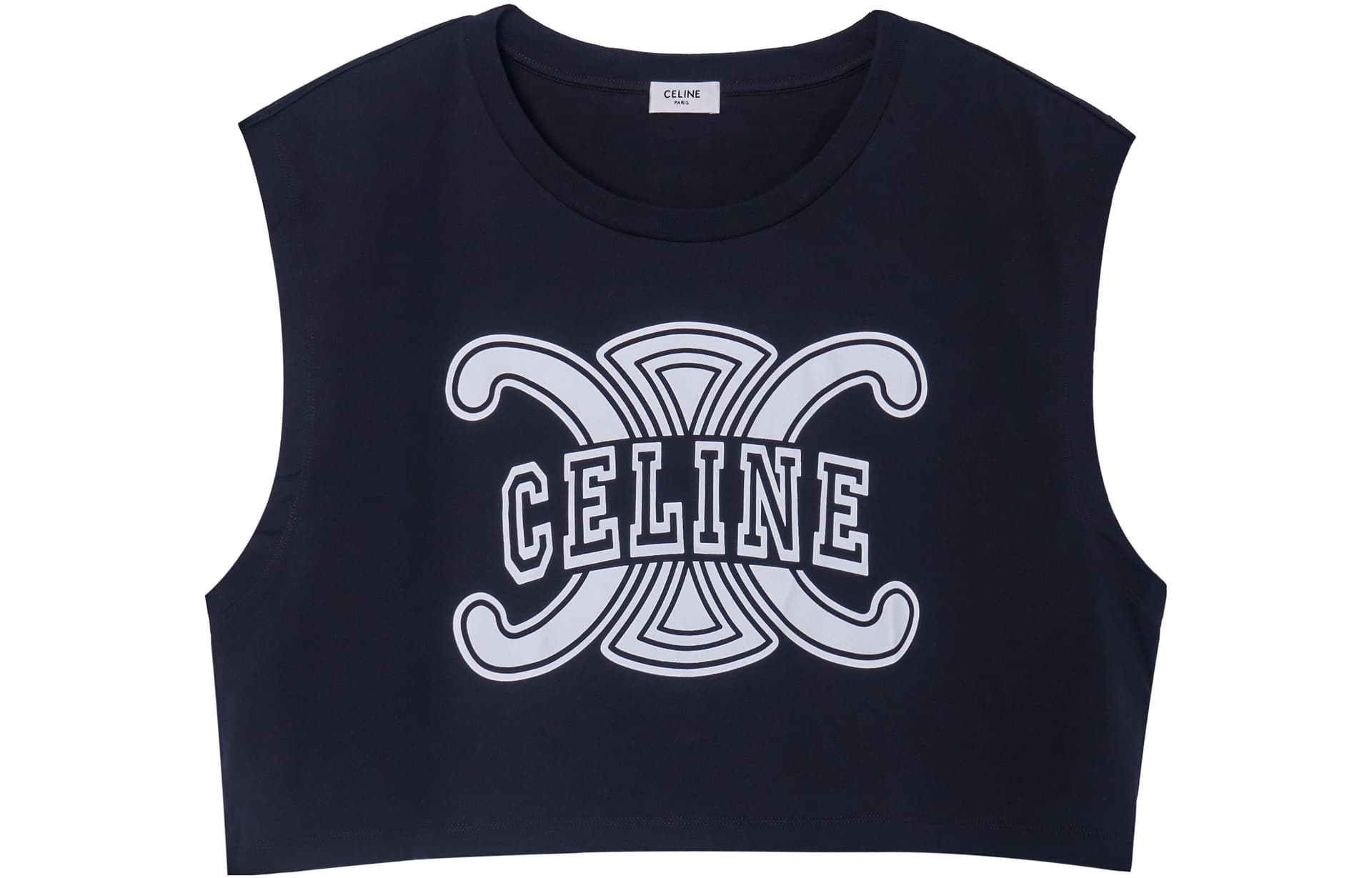 CELINE Logo Print Tank Top Black