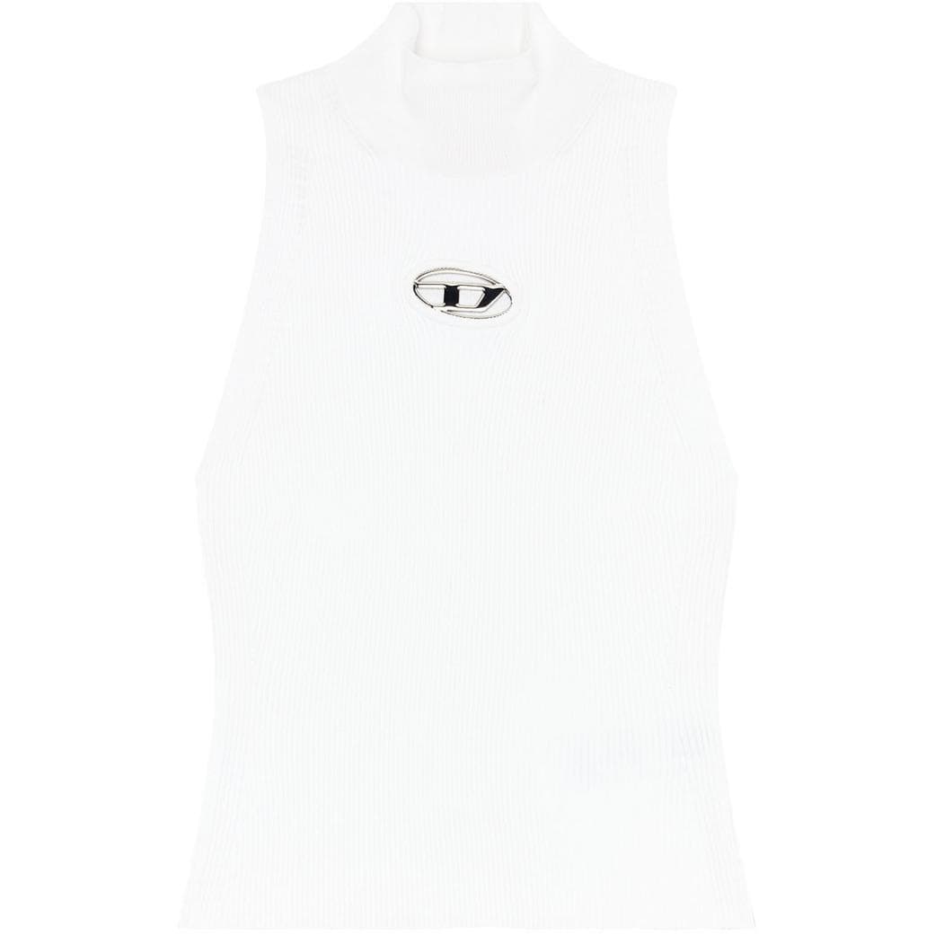 DIESEL SS24 Oval D Tank Top Optical White