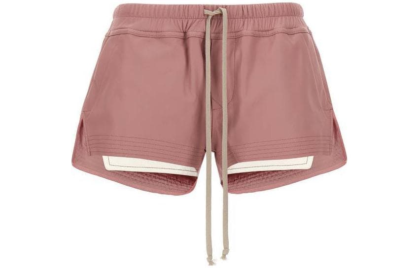 RICK OWENS RO Colorblock Drawstring Shorts Pink