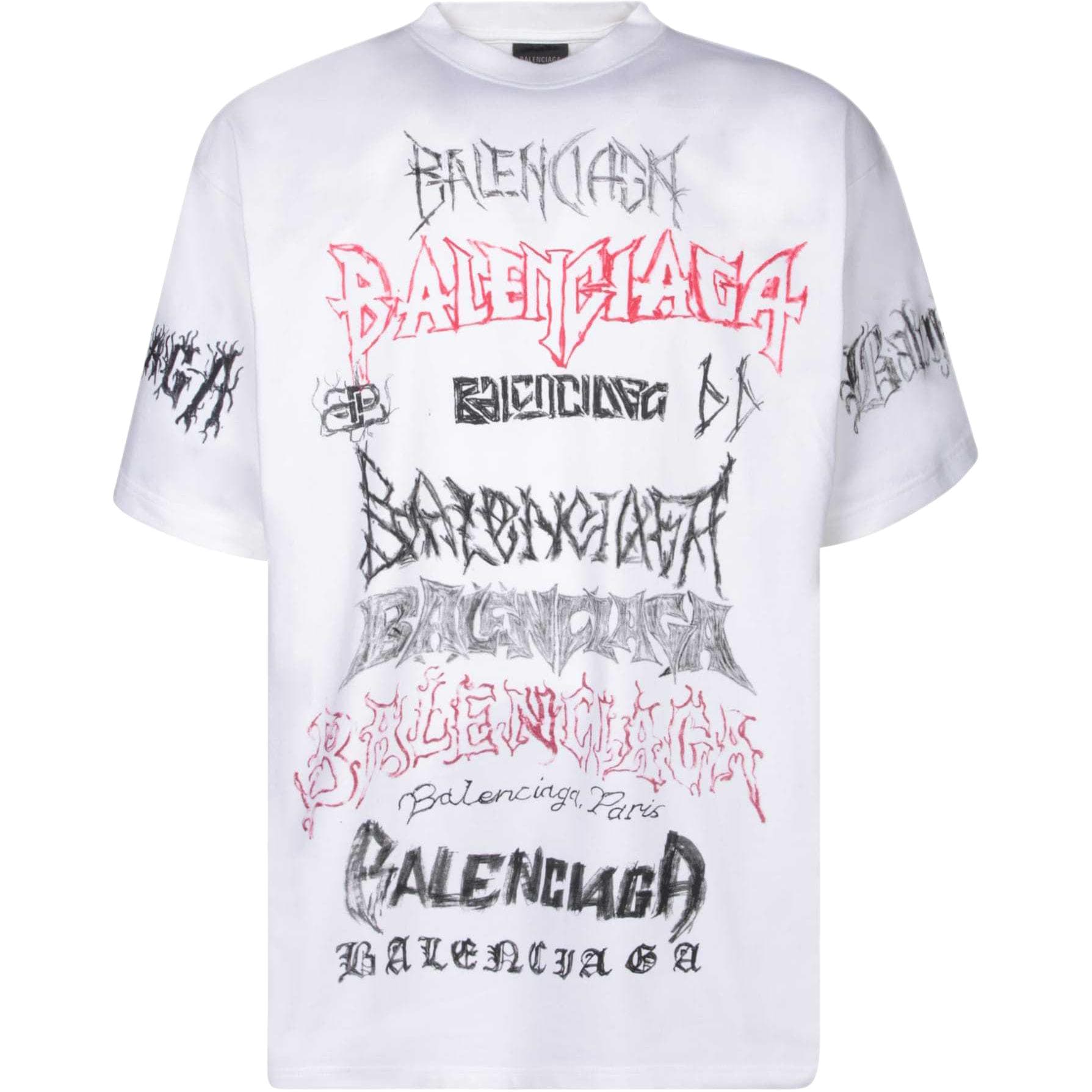 Balenciaga Logo Print T-Shirt White