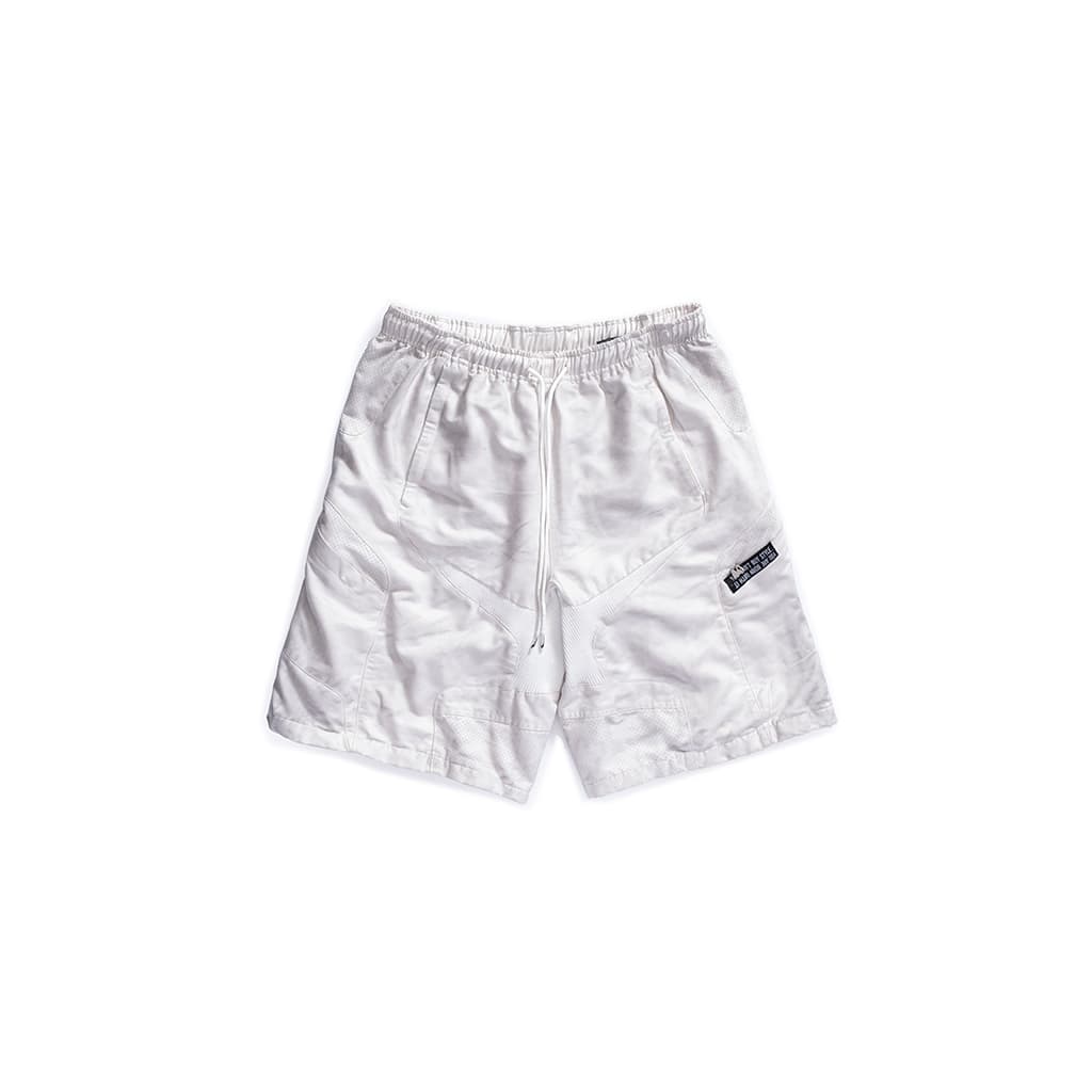 FREE WORLD ORDER Futurism Multi-Panel Glossy Shorts