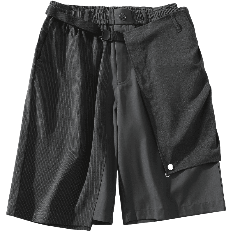 A SQUARE ROOT/A 的平方根 A SQUARE ROOT Dual-Wear Striped Patchwork Shorts