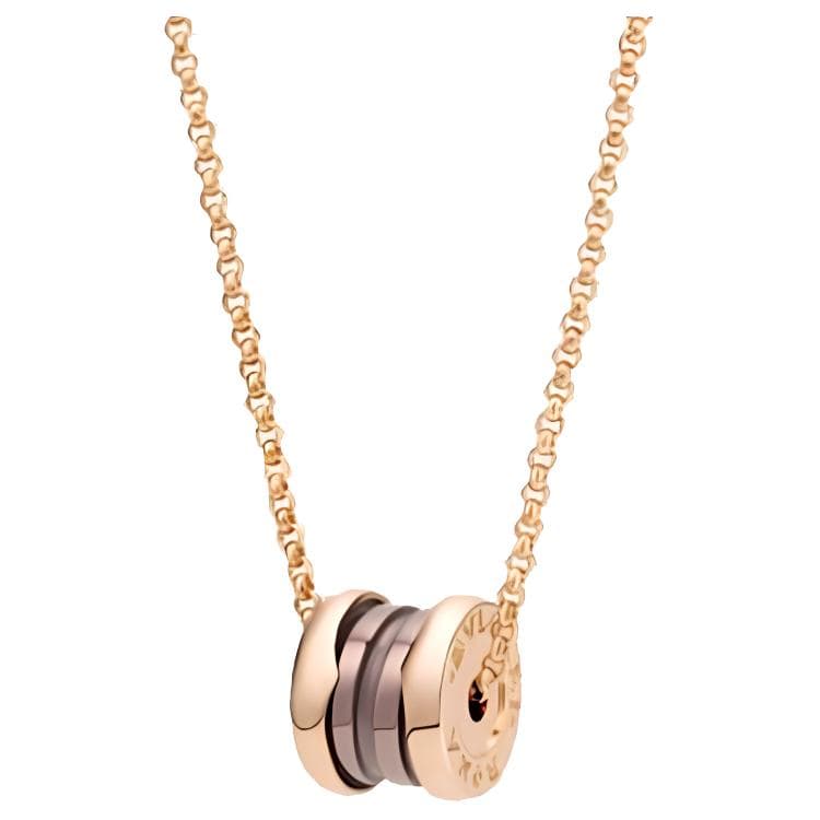 BVLGARI/宝格丽 BVLGARI B.ZERO1 Spiral Ceramic Necklace Rose Gold