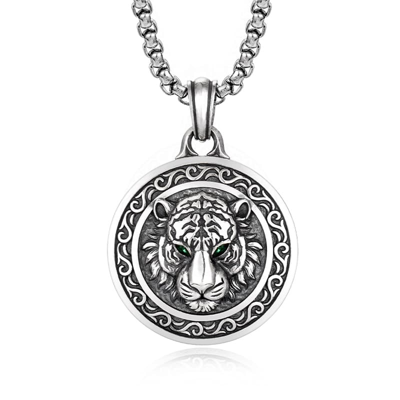 IDEAGEMER Tiger Head Necklace