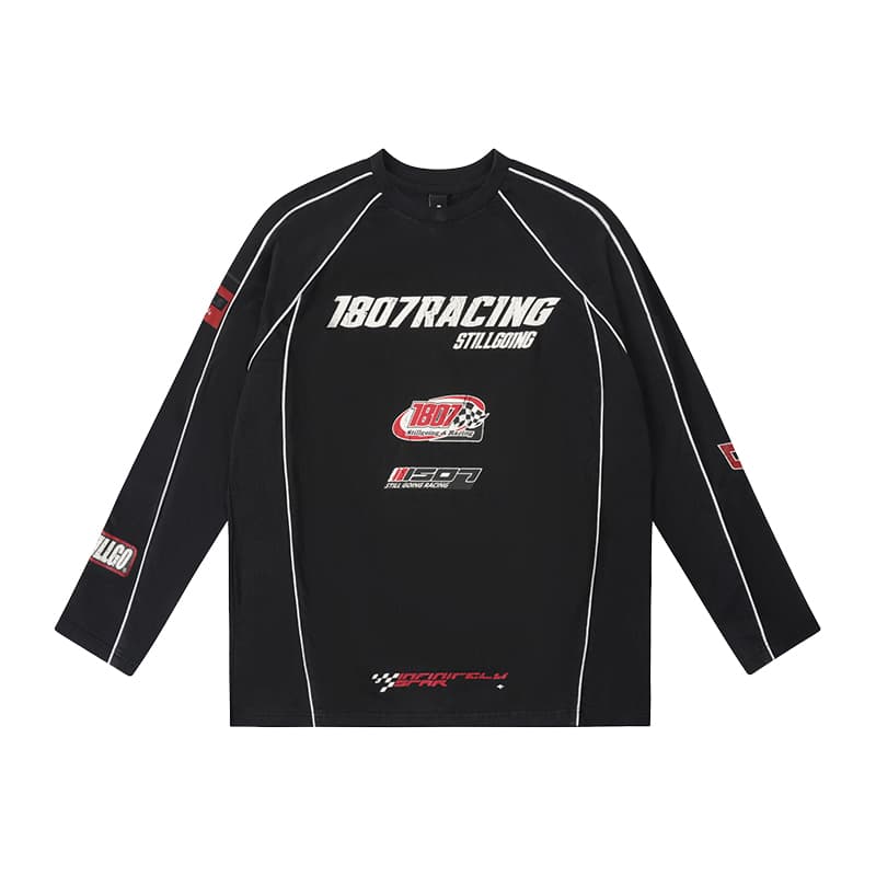 1807 Racing Patchwork Long Sleeve Tee